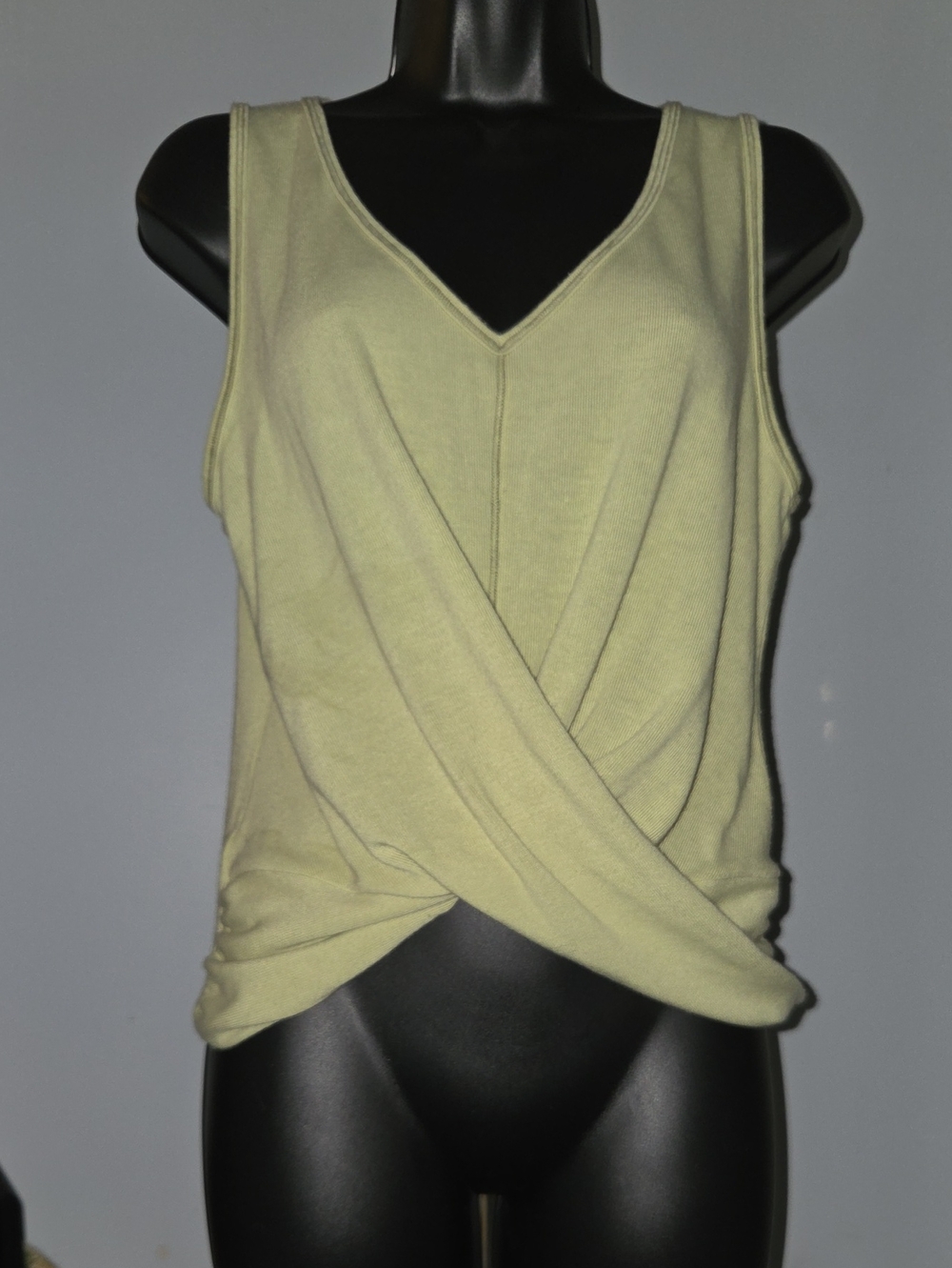 Lush Pale Green Twist-Front V-Neck Tank